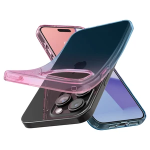 Прозрачный чехол Spigen Liquid Crystal Gradation Pink для iPhone 15 Pro - Фото 3