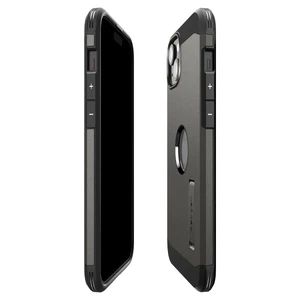 Противоударный чехол с подставкой Spigen Tough Armor (MagFit) Gunmetal для iPhone 15 Plus - Фото 7