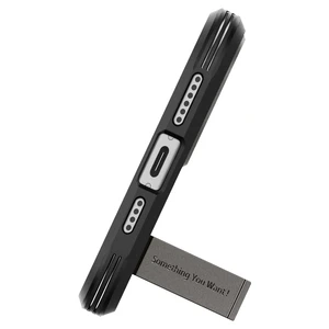Противоударный чехол с подставкой Spigen Tough Armor (MagFit) Gunmetal для iPhone 15 Plus - Фото 2