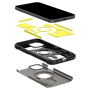 Противоударный чехол с подставкой Spigen Tough Armor (MagFit) Gunmetal для iPhone 15 Plus - Фото 4