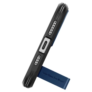 Противоударный чехол с подставкой Spigen Tough Armor (MagFit) Navy Blue для iPhone 15 - Фото 2
