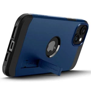 Противоударный чехол с подставкой Spigen Tough Armor (MagFit) Navy Blue для iPhone 15 - Фото 3