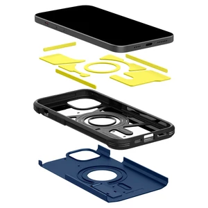 Противоударный чехол с подставкой Spigen Tough Armor (MagFit) Navy Blue для iPhone 15 - Фото 4