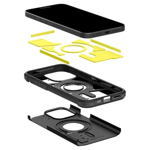 Противоударный чехол с подставкой Spigen Tough Armor (MagFit) Black для iPhone 15 Pro - Фото 4