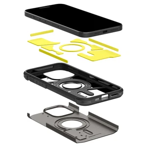 Противоударный чехол с подставкой Spigen Tough Armor (MagFit) Gunmetal для iPhone 15 Pro Max - Фото 4