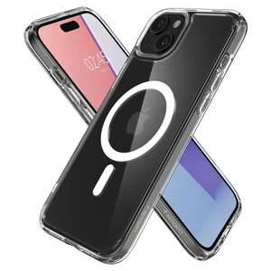 Прозрачный чехол с MagSafe Spigen Ultra Hybrid (MagFit) White для iPhone 15 Plus - Фото 2