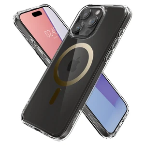 Прозрачный чехол с MagSafe Spigen Ultra Hybrid (MagFit) Gold для iPhone 15 Pro - Фото 2