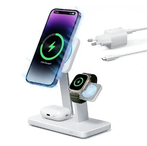 Док-станція 3-in-1 ESR Charging Station з MagSafe + CryoBoost охолодженням 25W для iPhone | AirPods | Apple Watch + EU адаптер