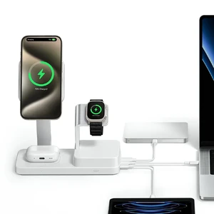 Док-станція GaN ESR 6-in-1 Charging Station з MagSafe + CryoBoost охолодженням 100W для iPhone | AirPods | Apple Watch + EU адаптер