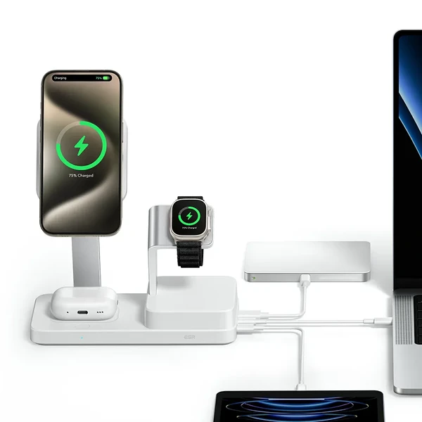 Док-станція GaN ESR 6-in-1 Charging Station з MagSafe + CryoBoost охолодженням 100W для iPhone | AirPods | Apple Watch + EU адаптер в Черкасах