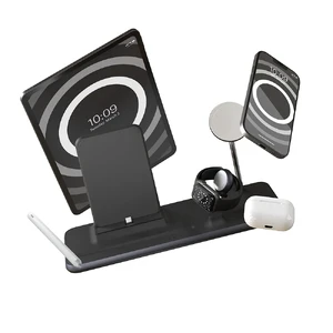 Док-станция MagSafe Zens 4-в-1 для iPhone | AirPods | Apple Watch | iPad с подставкой для Apple Pencil, 15W, с адаптером питания - Фото 2