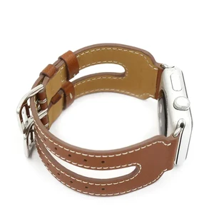 Кожаный ремешок iLoungeMax Double Buckle Brown для Apple Watch Ultra 49mm | 45mm | 44mm | 42mm - Фото 2