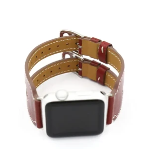 Кожаный ремешок iLoungeMax Double Buckle Red для Apple Watch Ultra 49mm | 45mm | 44mm | 42mm - Фото 3