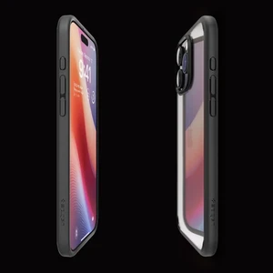 Прозрачный черный чехол Spigen Crystal Hybrid для iPhone 16 Pro Max - Фото 2