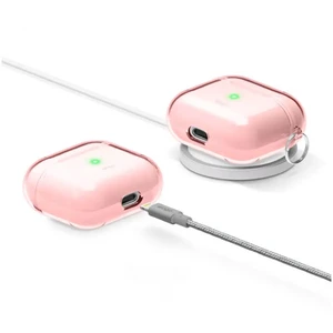 Прозрачный силиконовый чехол с карабином elago Clear Case Lovely Pink для Airpods 3 - Фото 2