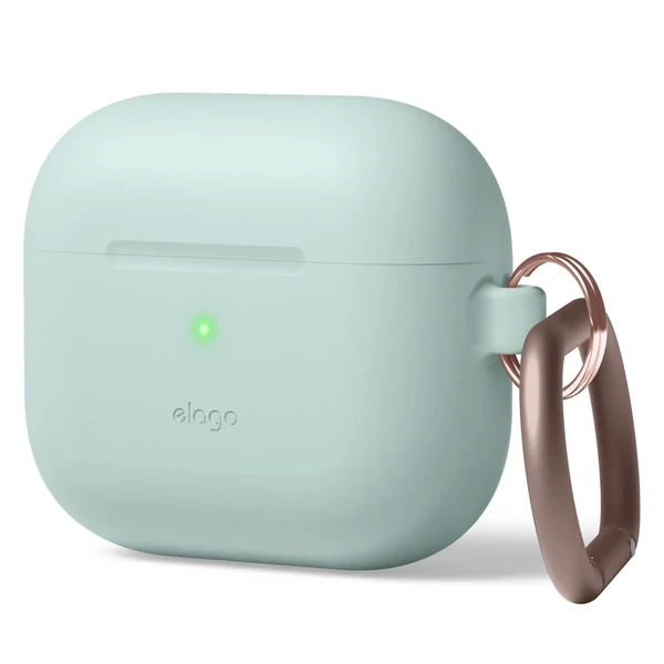 Cиликоновий чохол з карабіном elago Silicone Hang Case Mint для AirPods 3