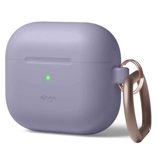Cиликоновий чохол з карабіном elago Silicone Hang Case Lavender Grey для AirPods 3 в Івано-Франківську