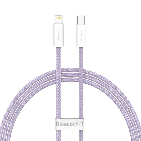 Нейлоновий кабель Baseus Type-C to Lightning для швидкої зарядки iPhone 20W (1m) Purple