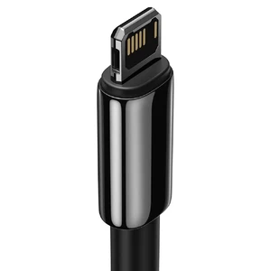 Зарядный кабель Baseus Tungsten Gold Fast Charging USB to Lightning 2.4A Black (1m) - Фото 3