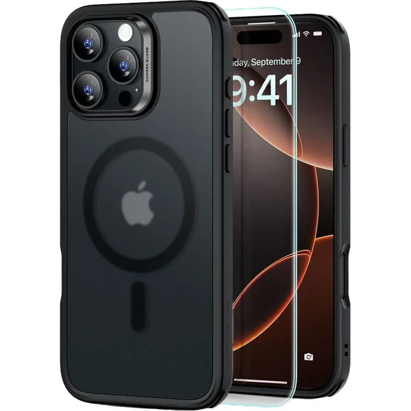Півпрозорий чорний чохол зі склом ESR Classic Hybrid HaloLock Mag для iPhone 16 Pro Max у Чернігові