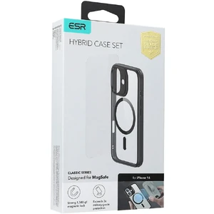 Черный прозрачный чехол со стеклом ESR Classic Hybrid Halolock MagSafe для iPhone 16 - Фото 6