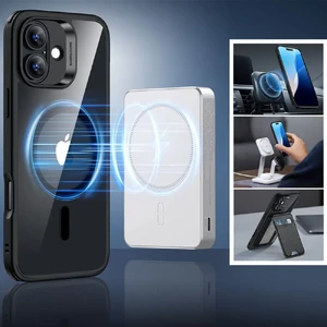 Черный прозрачный чехол со стеклом ESR Classic Hybrid Halolock MagSafe для iPhone 16 - Фото 2