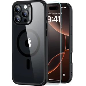 Прозорий чорний чохол з загартованим склом ESR Classic Hybrid MagSafe iPhone 16 Pro Max