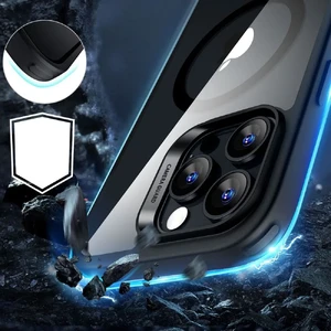 Прозорий чорний чохол з загартованим склом ESR Classic Hybrid MagSafe iPhone 16 Pro Max - Фото 2