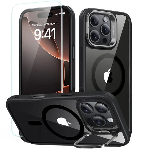 Прозорий чорний чохол зі склом ESR Classic Hybrid MagSafe iPhone 16 Pro Max у Чернігові