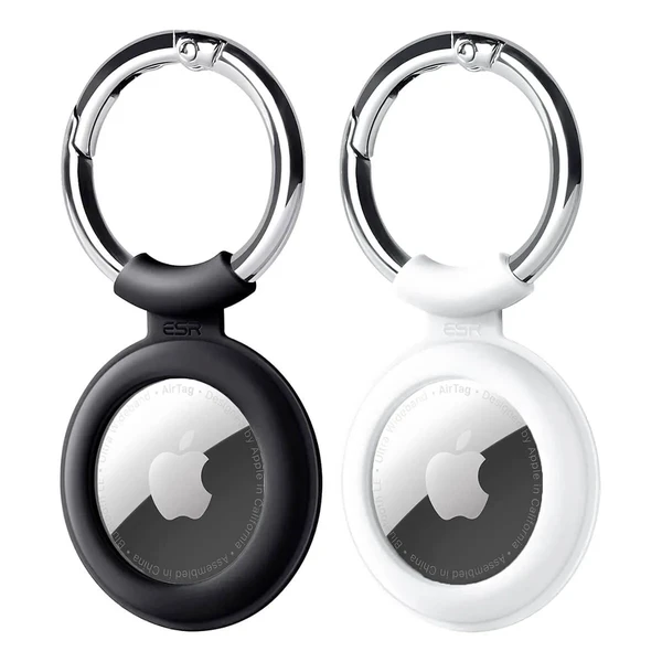Силіконовий чохол з карабіном ESR Cloud Silicone Keychain White + Black для AirTag (2 шт.) у Вінниці
