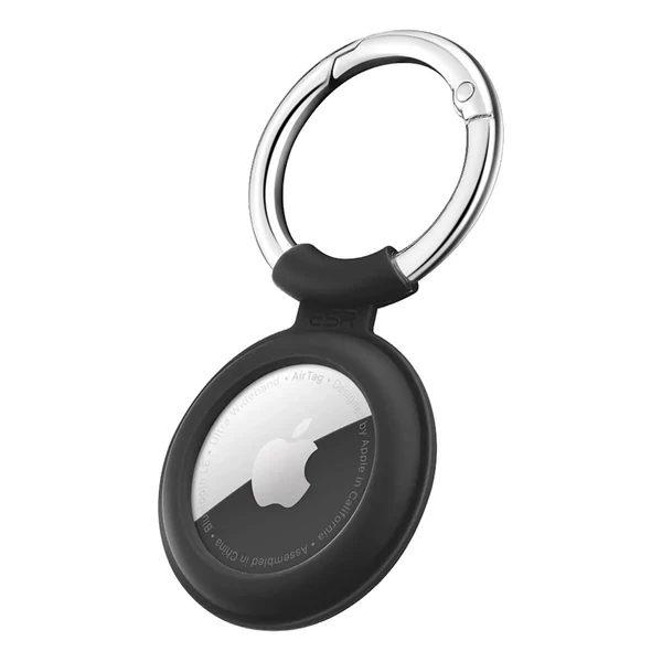 Силиконовый чехол c карабином ESR Cloud Silicone Keychain Case Black для AirTag в Сумах