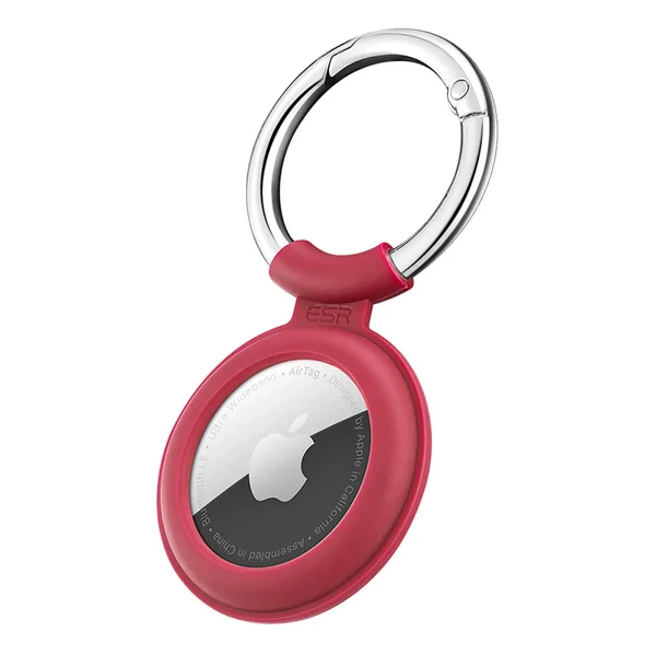 Силиконовый чехол c карабином ESR Cloud Silicone Keychain Case Red для AirTag в Броварах