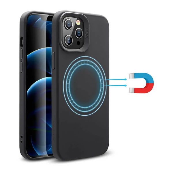 Черный силиконовый чехол ESR Cloud Soft HaloLock MagSafe для iPhone 12 Pro Max в Мукачево