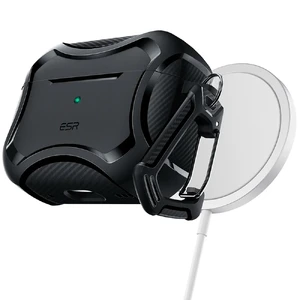 Протиударний чохол із карабіном ESR Cyber ​​Armor Tough HaloLock Black для AirPods Pro 2