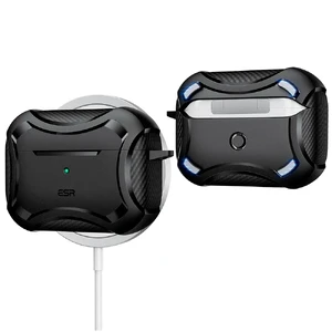 Противоударный чехол с карабином ESR Cyber Armor Tough HaloLock Black для AirPods Pro 2 - Фото 2
