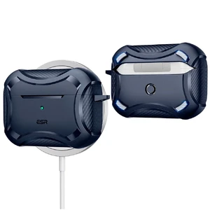 Противоударный чехол с карабином ESR Cyber Armor Tough HaloLock Navy Blue для AirPods Pro 2 - Фото 2