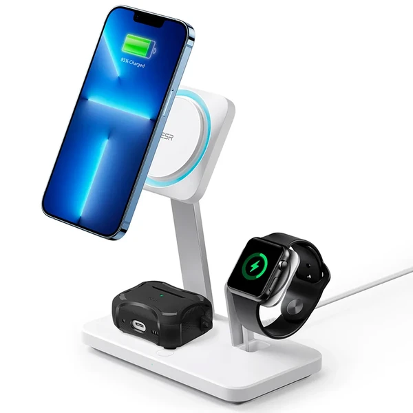 Док-станція ESR HaloLock Wireless Charger CryoBoost 3 in 1 Arctic White для iPhone | AirPods | Apple Watch + EU адаптер у Дніпрі