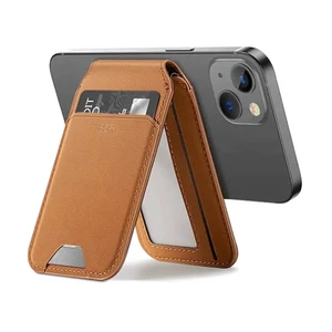 Шкіряний чохол-гаманець ESR HaloLock Vegan Leather Wallet MagSafe Stand Brown для iPhone 15 | 14 | 13 | 12 - Фото 3
