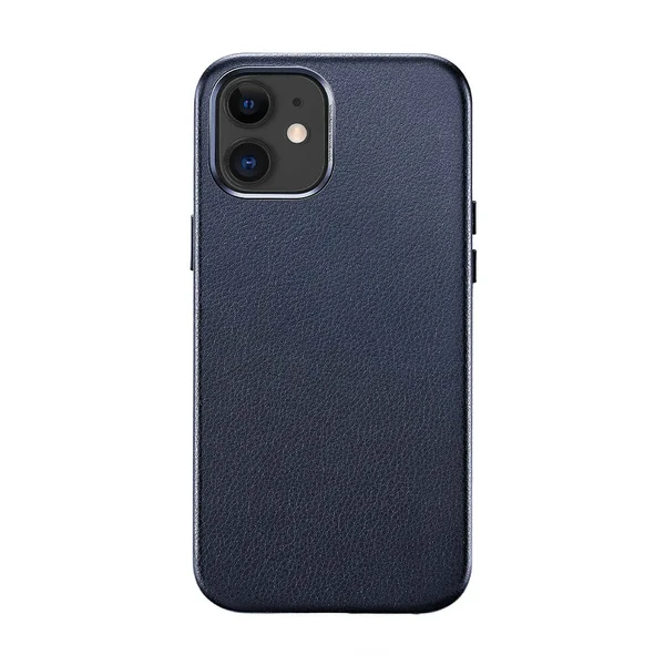 Синій шкіряний чохол ERS Metro Leather White для iPhone 12 mini