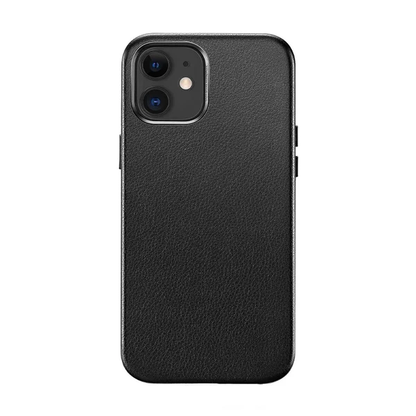 Чорний шкіряний чохол ERS Metro Leather Black для iPhone 12 mini в Чернівцях