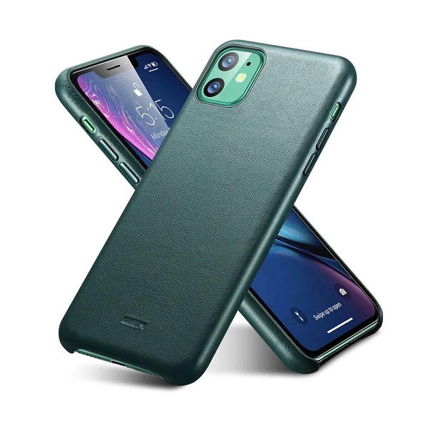 Шкіряний чохол ESR Metro Leather Pine Green для iPhone 11 в Чернівцях