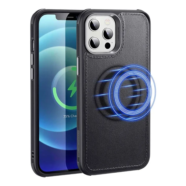 Шкіряний чорний чохол ESR Metro Vegan Leather Case MagSafe для iPhone 12 | 12 Pro