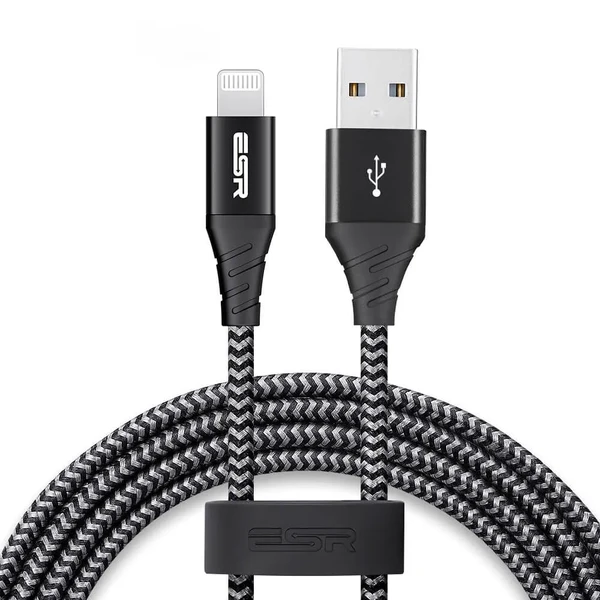 Кабель ESR Nylon USB-A to Lightning Cable-2M-Cable-Black
