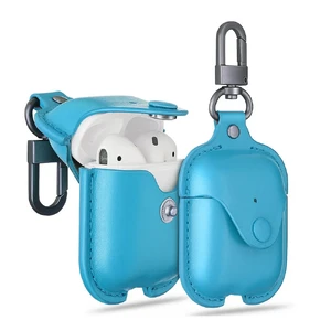 Шкіряний чохол з карабіном ESR Oxford Leather Blue для Apple AirPods - Фото 2