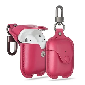 Кожаный чехол с карабином ESR Oxford Leather Pink для Apple AirPods - Фото 2
