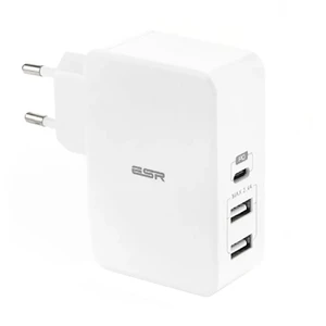 Быстрое сетевое зарядное устройство ESR USB Type-C PD + 2 USB Wall Charger White (EU)