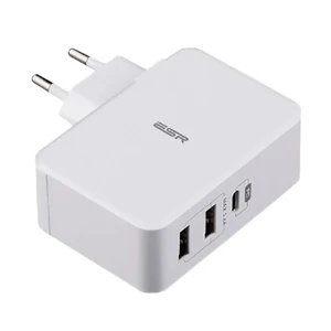 Быстрое сетевое зарядное устройство ESR USB Type-C PD + 2 USB Wall Charger White (EU) - Фото 2