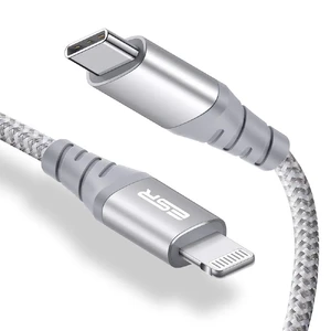 Кабель ESR USB-C to Lightning PD MFI 1m Silver для зарядки і синхронізації iPhone | iPad