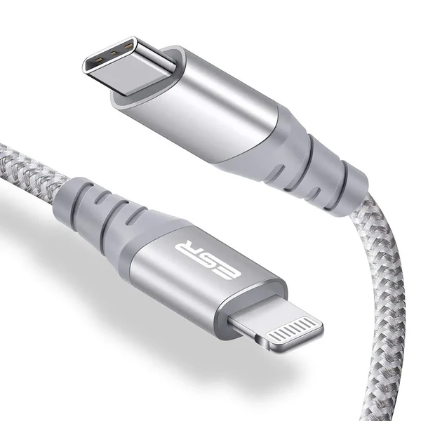 Кабель ESR USB-C to Lightning PD MFI 1m Silver для зарядки і синхронізації iPhone | iPad