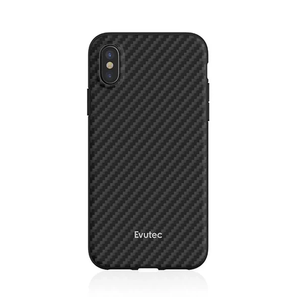 Протиударний чохол Evutec AER Series Karbon Black для iPhone X | XS з магнітним Автодержатель